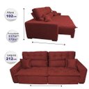 Ver imagem 2 de Sofá 2,12M Retrátil e Reclinável com Molas Cama Inbox Confort Tecido Suede Velusoft Vermelho