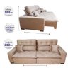Sofá 2,22M Retrátil e Reclinável com Molas Cama Inbox Confort Tecido Suede Velusoft Castor - 2