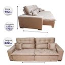 Ver imagem 2 de Sofá 2,22M Retrátil e Reclinável com Molas Cama Inbox Confort Tecido Suede Velusoft Castor