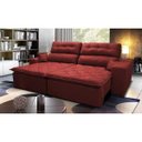 Ver imagem 1 de Sofá 2,22M Retrátil e Reclinável com Molas Cama Inbox Confort Tecido Suede Velusoft Vermelho