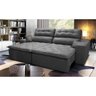 Sofá 2,22M Retrátil e Reclinável com Molas Cama Inbox Confort Tecido Suede Velusoft Cinza - 1
