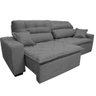 Sofá 2,22M Retrátil e Reclinável com Molas Cama Inbox Confort Tecido Suede Velusoft Cinza - 7