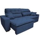 Ver imagem 7 de Sofá 2,52M Retrátil e Reclinável com Molas Cama Inbox Confort Tecido Suede Velusoft Azul
