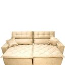 Ver imagem 4 de Sofá 2,52M Retrátil e Reclinável com Molas Cama Inbox Confort Tecido Suede Velusoft Bege