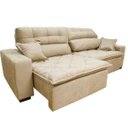 Ver imagem 5 de Sofá 2,52M Retrátil e Reclinável com Molas Cama Inbox Confort Tecido Suede Velusoft Bege