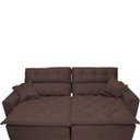 Ver imagem 4 de Sofá 2,52M Retrátil e Reclinável com Molas Cama Inbox Confort Tecido Suede Velusoft Café