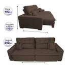 Ver imagem 2 de Sofá 2,52M Retrátil e Reclinável com Molas Cama Inbox Confort Tecido Suede Velusoft Café