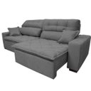 Ver imagem 5 de Sofá 2,52M Retrátil e Reclinável com Molas Cama Inbox Confort Tecido Suede Velusoft Cinza