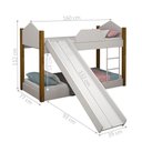 Ver imagem 1 de Beliche Infantil Soft Branco e Mel com Colchões Escorregador MDF Divaloto Móveis