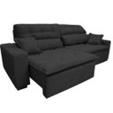 Ver imagem 5 de Sofá 2.52M Retrátil e Reclinável com Molas Cama Inbox Confort Tecido Suede Velusoft Preto