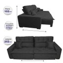 Ver imagem 2 de Sofá 2.52M Retrátil e Reclinável com Molas Cama Inbox Confort Tecido Suede Velusoft Preto