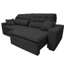 Ver imagem 6 de Sofá 2.52M Retrátil e Reclinável com Molas Cama Inbox Confort Tecido Suede Velusoft Preto