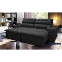 Ver imagem 1 de Sofá 2.52M Retrátil e Reclinável com Molas Cama Inbox Confort Tecido Suede Velusoft Preto