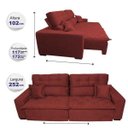 Ver imagem 2 de Sofá 2.52M Retrátil e Reclinável com Molas Cama Inbox Confort Tecido Suede Velusoft Vermelho
