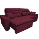 Ver imagem 5 de Sofá 2,52M Retrátil e Reclinável com Molas Cama Inbox Confort Tecido Suede Velusoft Vinho