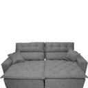 Ver imagem 4 de Sofá 2,72M Retrátil e Reclinável com Molas Cama Inbox Confort Tecido Suede Velusoft Cinza
