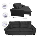 Ver imagem 2 de Sofá 2.72M Retrátil e Reclinável com Molas Cama Inbox Confort Tecido Suede Velusoft Preto