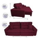 Ver imagem 2 de Sofá 2,72M Retrátil e Reclinável com Molas Cama Inbox Confort Tecido Suede Velusoft Vinho