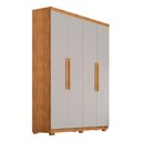 Ver imagem 1 de Guarda-Roupa Solteiro 100% MDF 4 Portas e 2 Gavetas com Pés Multimóveis CR35505 Madeirado/Off