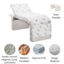 Ver imagem 4 de Maca Estofada Estética Cílios Regulável Spa Suede Ana:branco