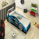 Ver imagem 2 de Cama Carro Infantil Menina Menino Branco Com Baú para Brinquedos Moveis House Azul