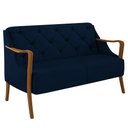 Ver imagem 1 de Poltrona Namoradeira 2 Lugares 135cm Capitonê Lapa M22 Veludo Azul Marinho - Mpozenato