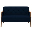 Ver imagem 3 de Poltrona Namoradeira 2 Lugares 135cm Capitonê Lapa M22 Veludo Azul Marinho - Mpozenato