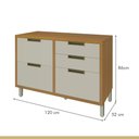 Ver imagem 5 de Balcão para Cozinha 1 Porta 4 Gavetas Imperatriz Nesher Móveis Freijó-off White