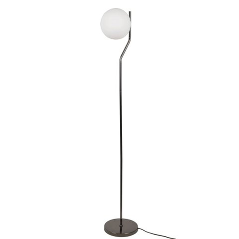Coluna Bella Viva Cromo Preto e Branco 25x160cm E27 Bolinha 5w SQ008B