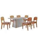 Ver imagem 2 de Mesa de Jantar Diane 180cm Tampo Mdf Vidro com 6 Cadeiras Copper Premium Moderna Mobília