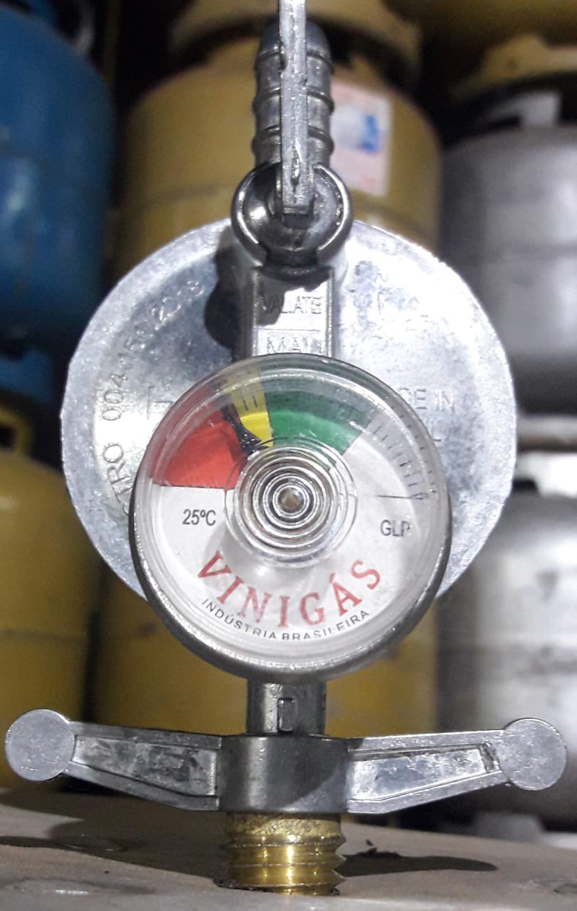 regulador visor medidor de gás e mangueira malha aço 1,2 mts - 5