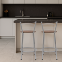 Ver imagem 6 de Kit 2 Banquetas para Balcão Flórida Prata 60cm Cozinha Gourmet Bistrô Bancada Piscina Área de Lazer