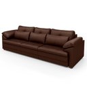Ver imagem 1 de Sofá Retrátil 4 Lugares para Sala 332cm Dijon Couro Caramelo S07 - Mpozenato