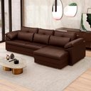 Ver imagem 7 de Sofá Retrátil 4 Lugares para Sala 332cm Dijon Couro Caramelo S07 - Mpozenato