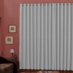 Cortina Voil 4,00mx2,50m em Tecido para Sala Branca com Ilhos Cromados Cotex - 1