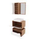 Ver imagem 3 de Kit Banheiro Modulado com Espelho Cuba e Gaveteiro Amêndoa Branco Tecno Mobili