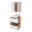 Ver imagem 2 de Kit Banheiro Modulado com Espelho Cuba e Gaveteiro Amêndoa Branco Tecno Mobili