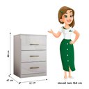 Ver imagem 3 de Cômoda Vitória 61cm 3 Gavetas Linha Cômoda Branco Moval