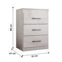 Ver imagem 2 de Cômoda Vitória 61cm 3 Gavetas Linha Cômoda Branco Moval