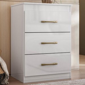 Cômoda Vitória 61cm 3 Gavetas Linha Cômoda Branco Moval
