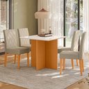 Ver imagem 2 de Mesa Jantar Helo Quadrado 90cm Freijo/off White- Tampo Vidro