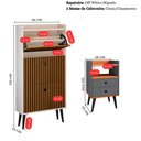 Ver imagem 4 de Sapateira Vertical 3 Gavetas Basculante Off White/Ripado 2 Mesinha Canto Quarto Nicho Cinza/Cinamomo