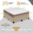 Ver imagem 5 de Cama Box King Bipartido Sintético + Colchão Molas Ensacadas Royal Sleep Bioclassic 193cm Cor:Bege