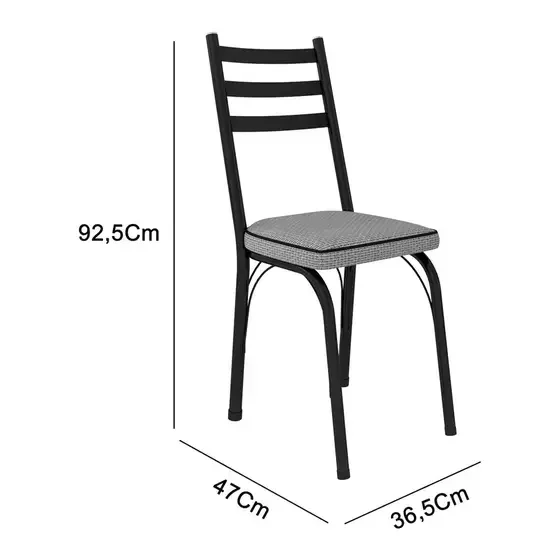 Jogo de Cadeiras Artefamol - Kit com 2 Cadeiras Pto Fosco / Platina - Og Móveis e Decor - 3