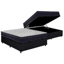 Ver imagem 1 de Cama Box Baú Casal: Colchão Espuma D45 Ortobom Airtech 150 + Base CRC Courano Black(138x188)