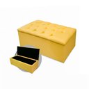 Ver imagem 3 de Kit Cabeceira Geovana com Calçadeira Baú Mirage Queen 160cm:amarelo