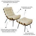 Ver imagem 5 de Poltrona Sala Estar Decorativa Costela de Adão com Puff Luxo:poltrona Costela Veludo Bege Claro