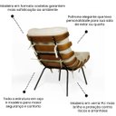 Ver mais imagens de Poltrona Sala Estar Decorativa Costela de Adão com Puff Luxo:poltrona Costela Veludo Bege Claro