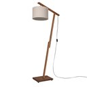 Ver imagem 2 de Abajur Luminária de Chão Aurora com Cúpula Base de Madeira - Bege