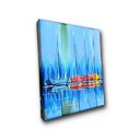Ver imagem 3 de Mini Quadro Decorativo de Barcos Pintados a Mão em Acrílico Medindo 30x25cm